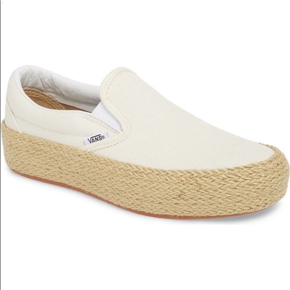 Vans | Shoes | Vans Platform Espadrille Slip On Shoe Size 7 | Poshmark